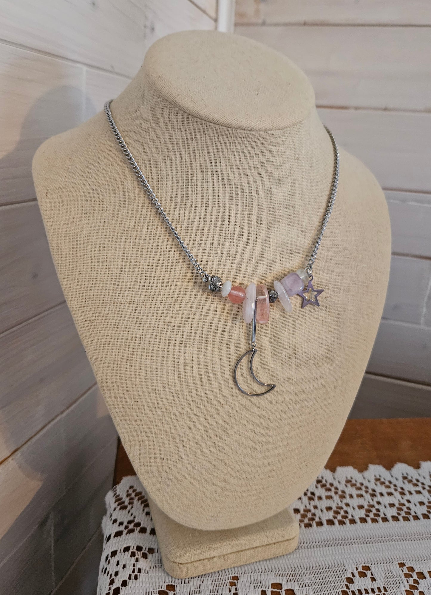 Collier Stellar Rose et lilas
