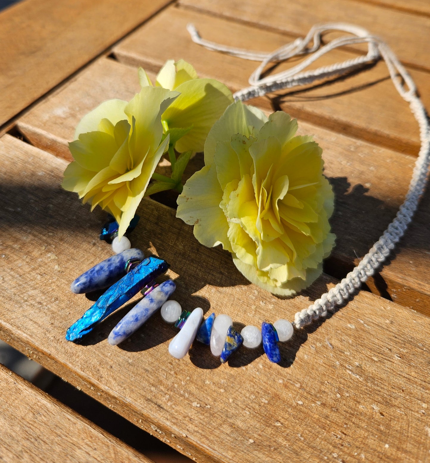 Collier Gitan bleu et blanc