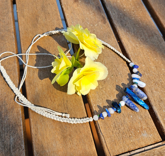 Collier Gitan bleu et blanc