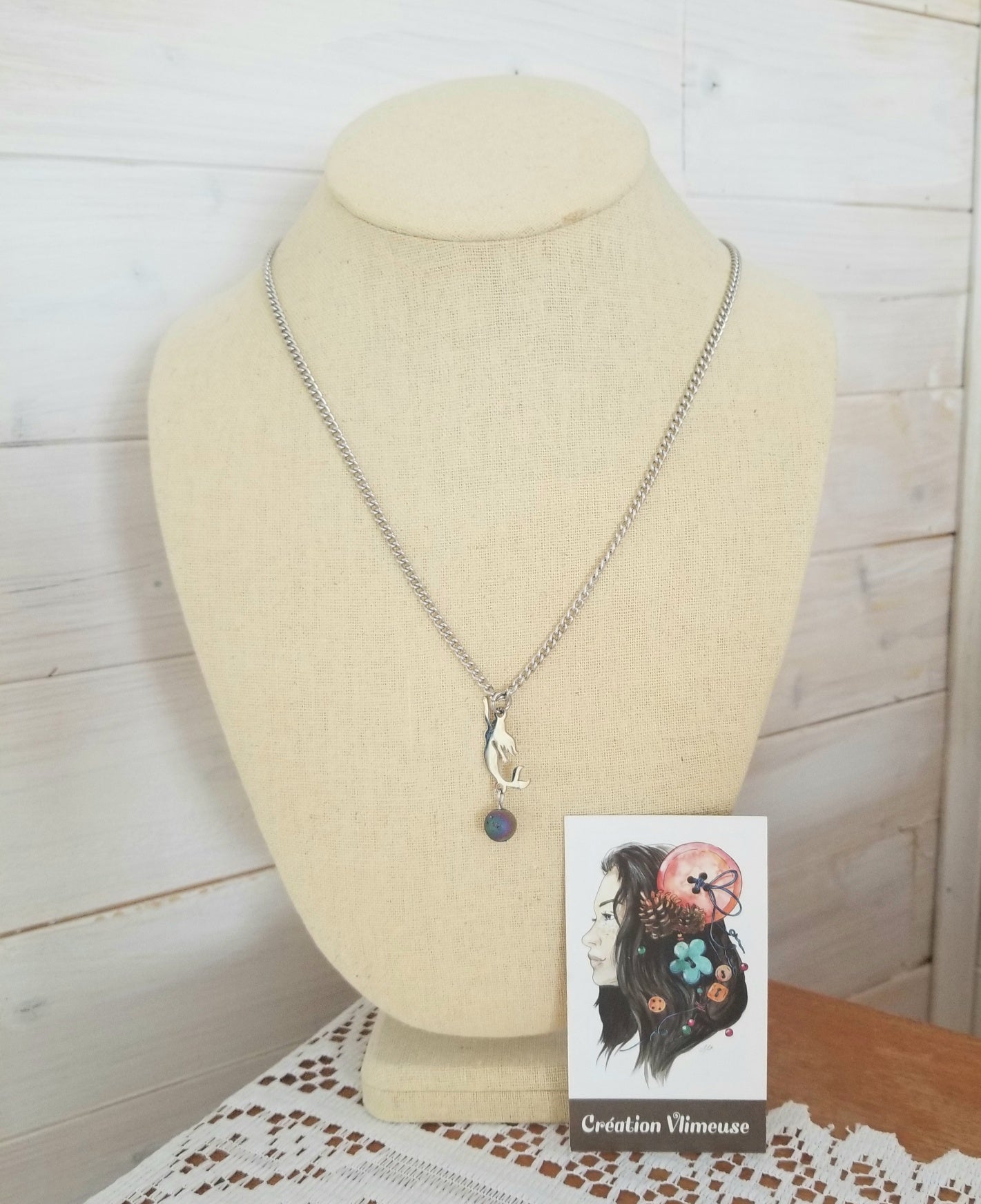 Ensemble de collier, bracelet et boucles d'oreilles Coeur de Sirène