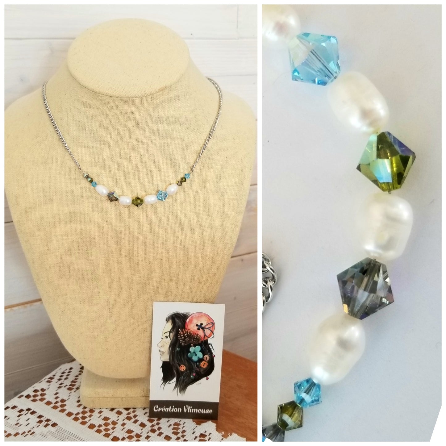 Collier Nymphe personnalisé (4 perles)