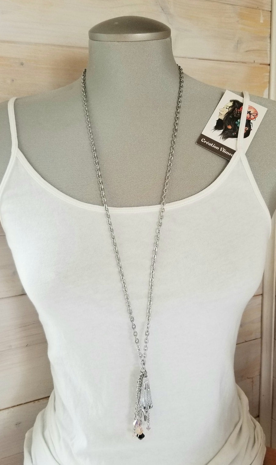 Collier ChicRecyc Cristal allongé