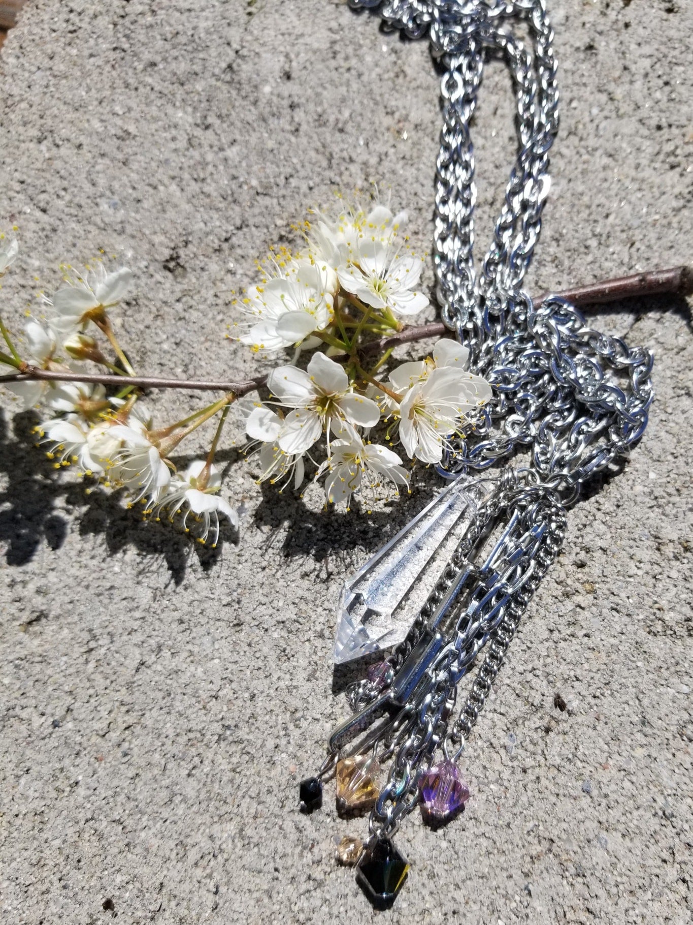 Collier ChicRecyc Cristal allongé