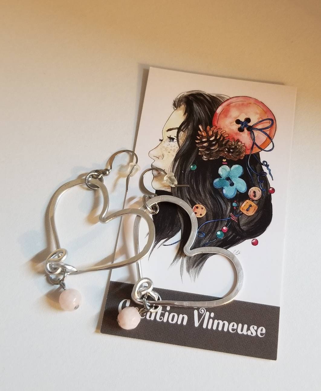 Boucles Coeur de Vlimeuse, aluminium martelé