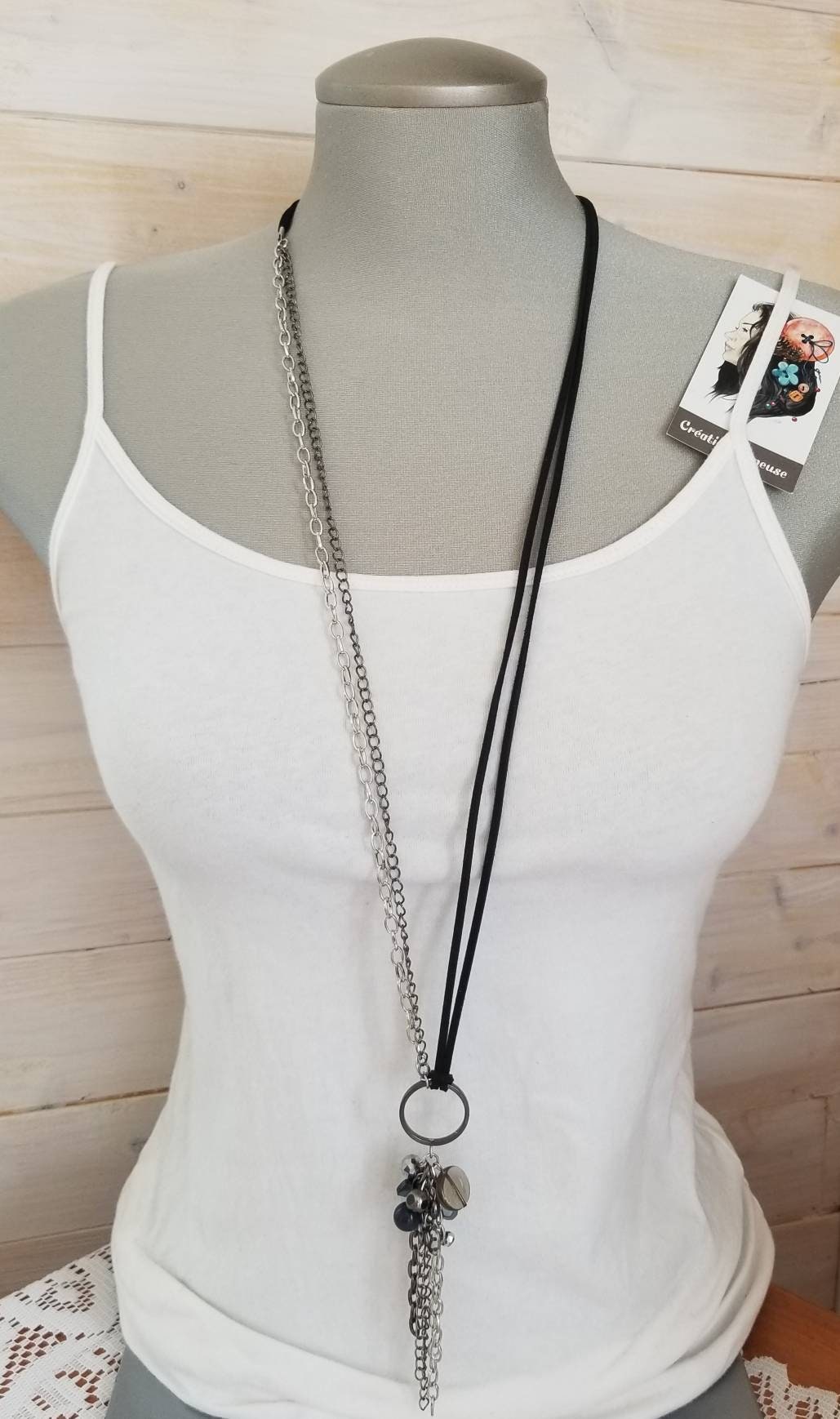 Collier Opulence 2 en 1 noir