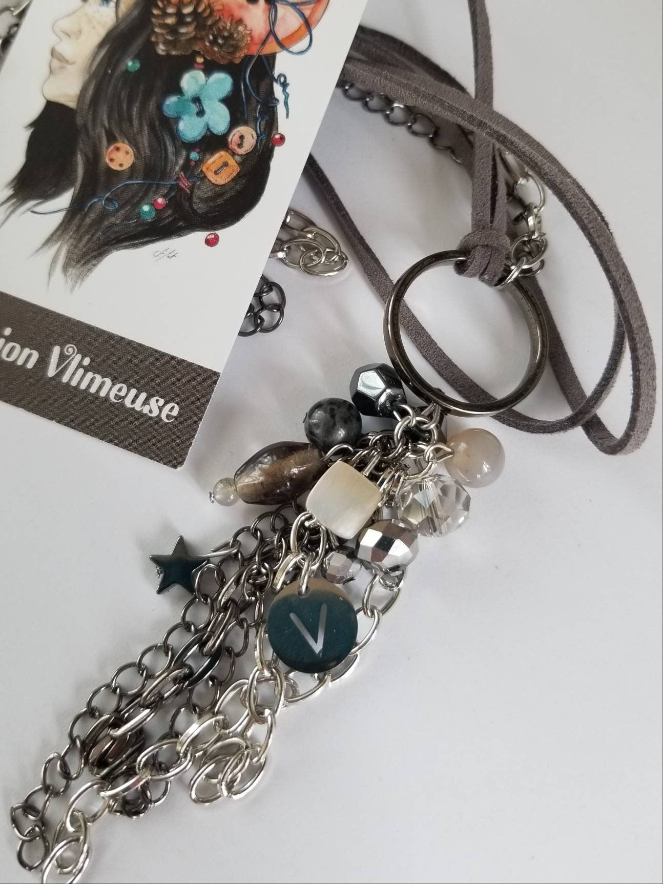 Collier Opulence 2 en 1 gris
