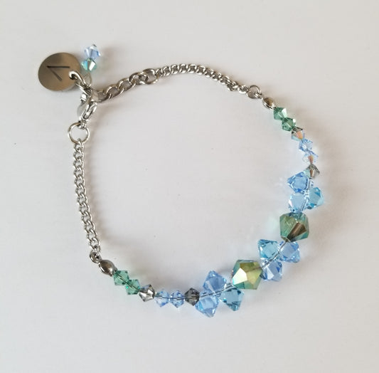 Bracelet Swarovski Erinite et Light Saphir