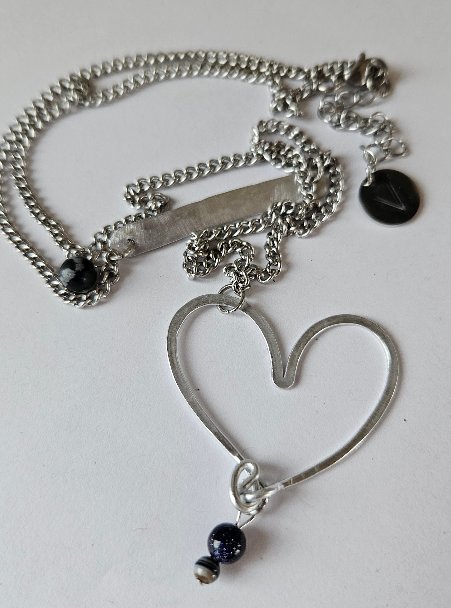 Collier Coeur de Vlimeuse, aluminium martelé, à la main