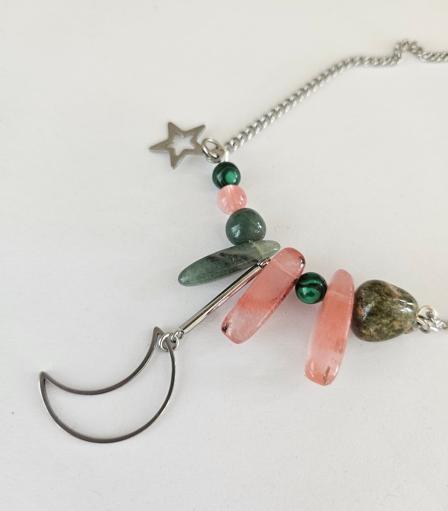 Collier Stellar Rose et Vert