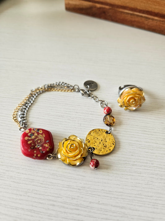 Bracelet Printemps jaune