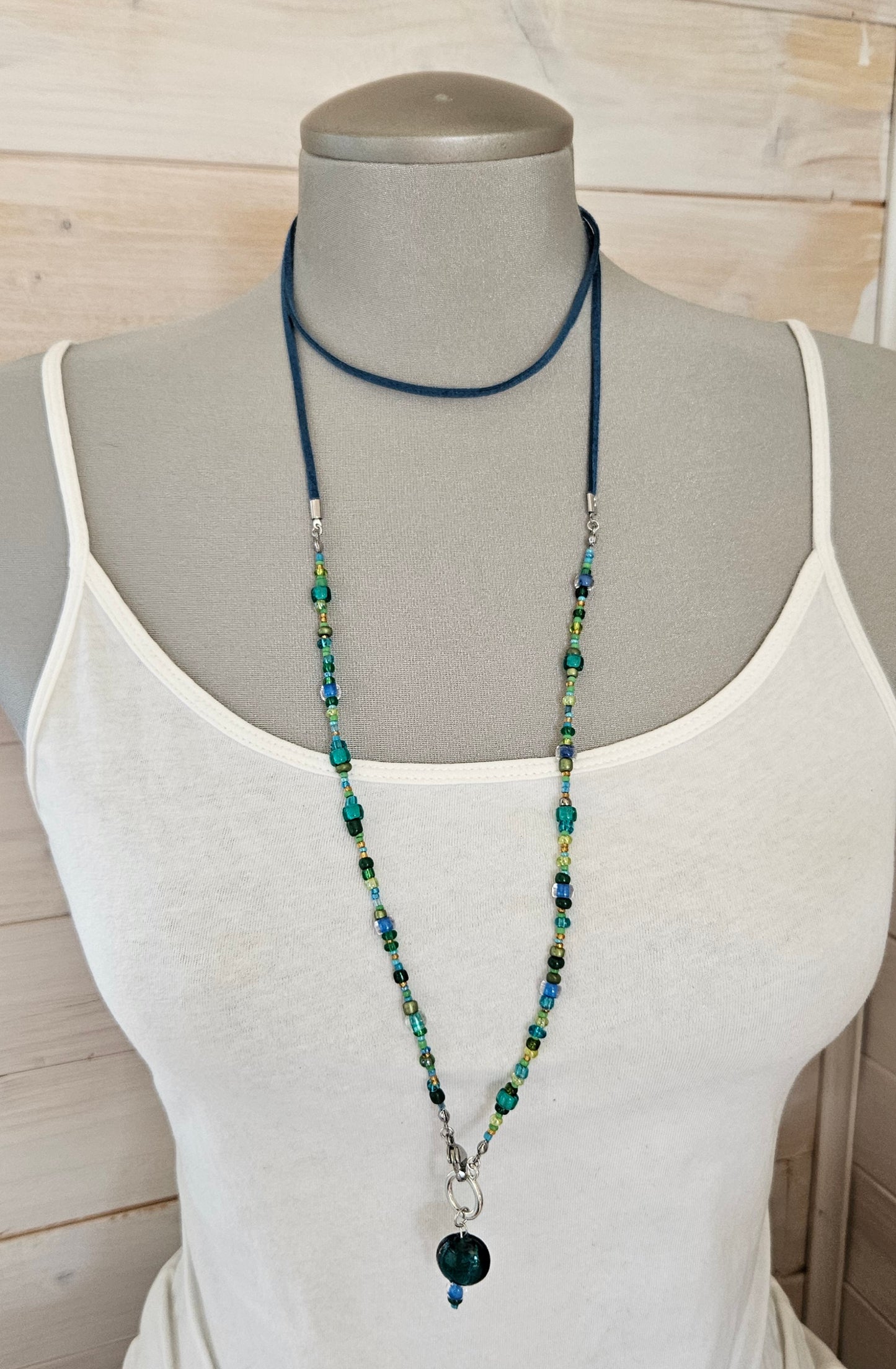 Collier Choker Bleu et Vert