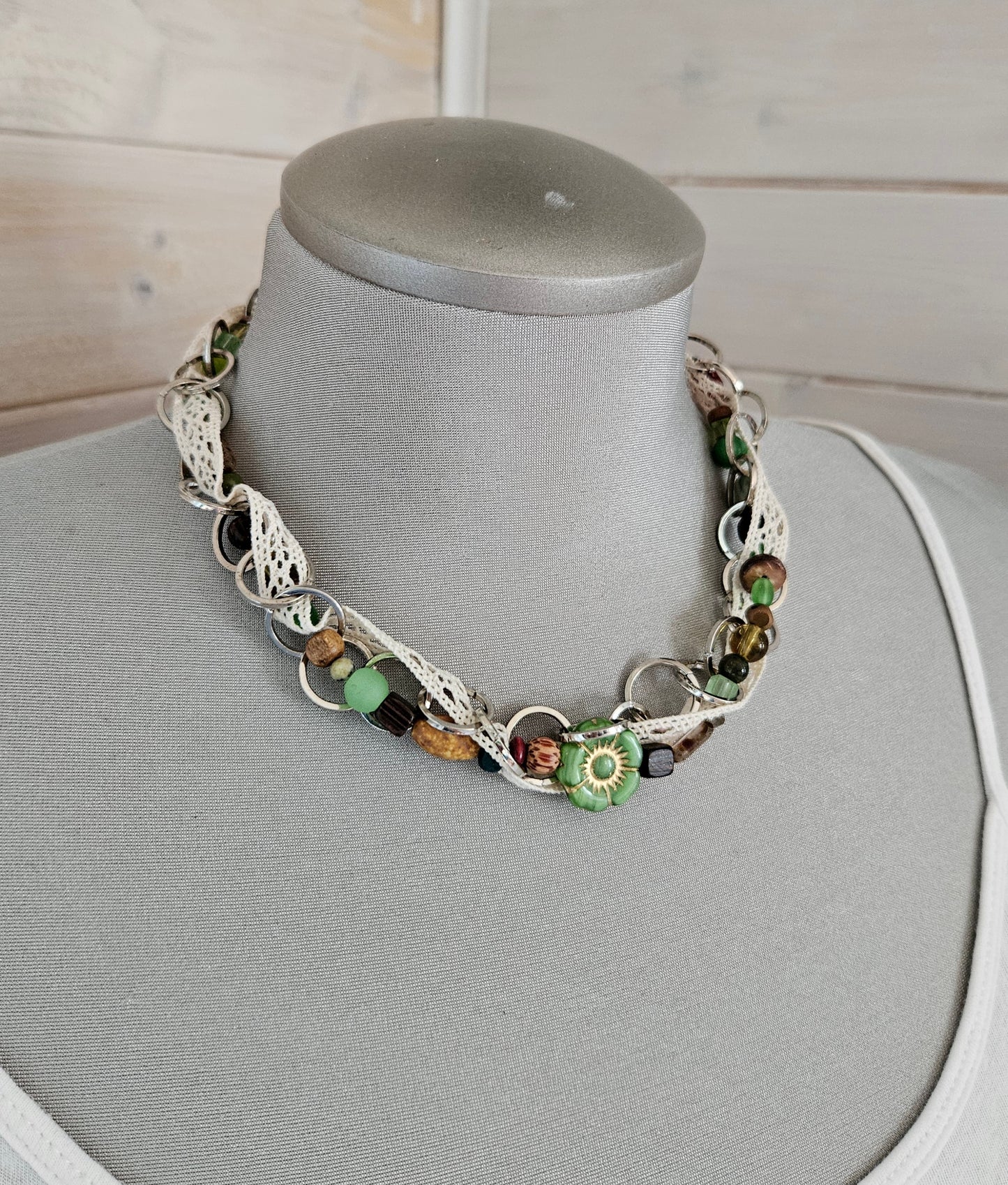 Collier Frivolité vert