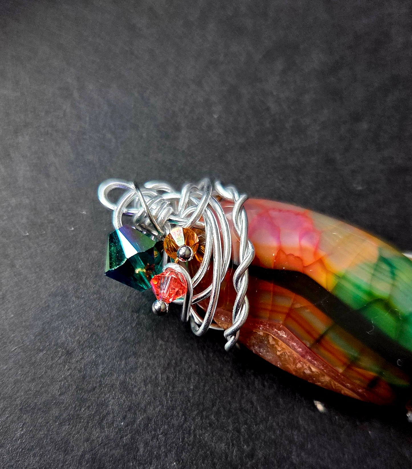 Collier Féerique vert et rouge
