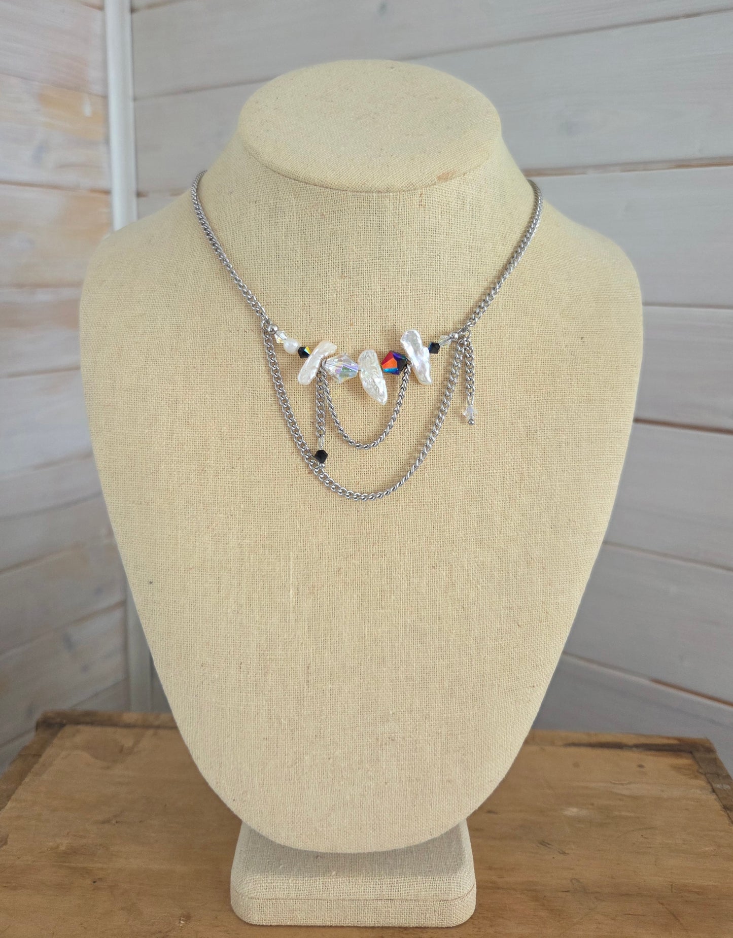 Collier Crystal d'écume avec chaîne