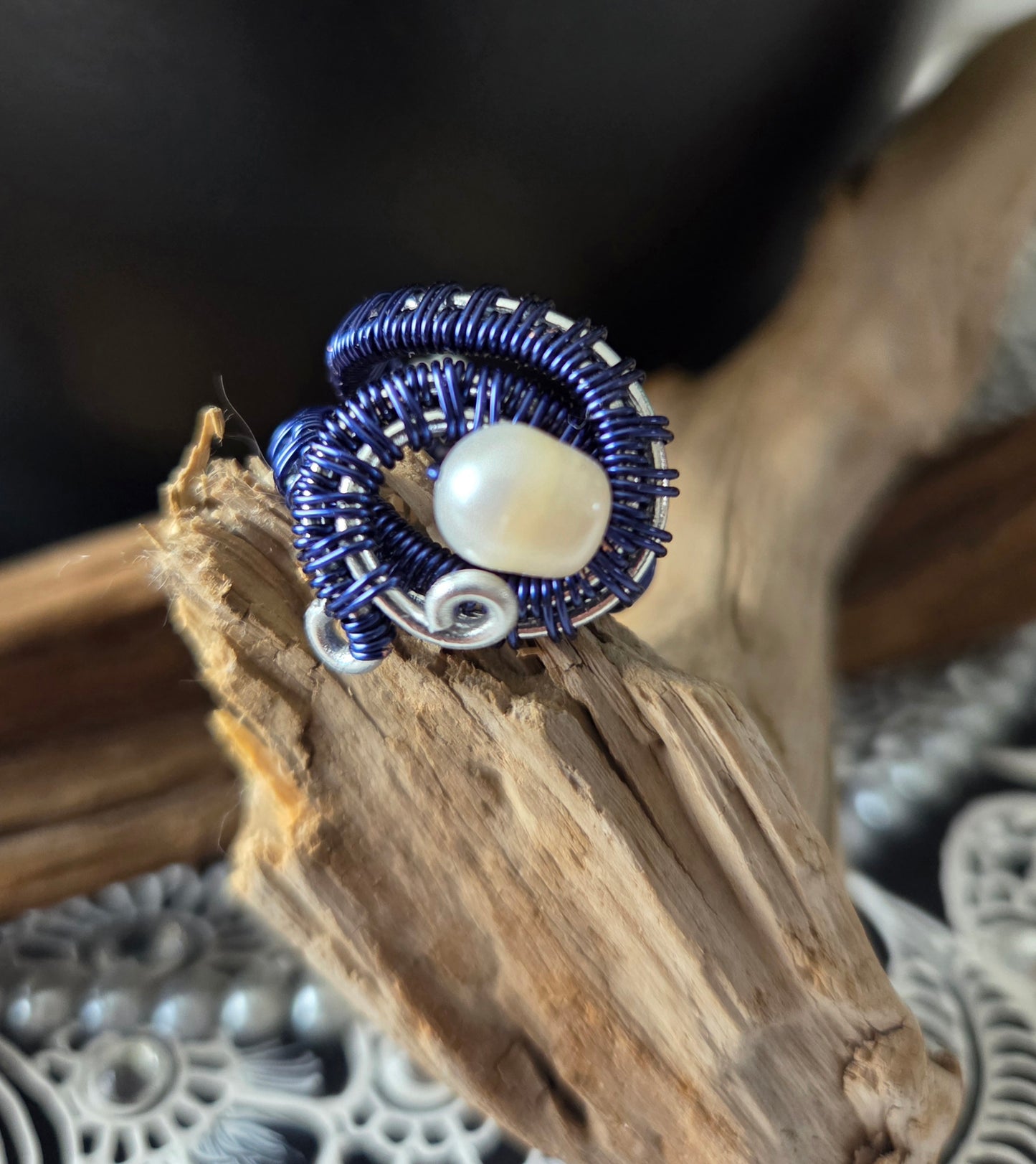 Bague Iris bleu nuit