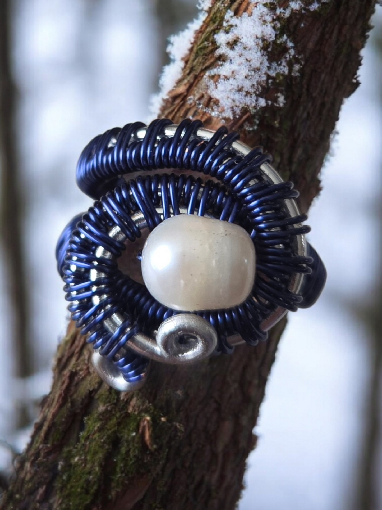 Bague Iris bleu nuit