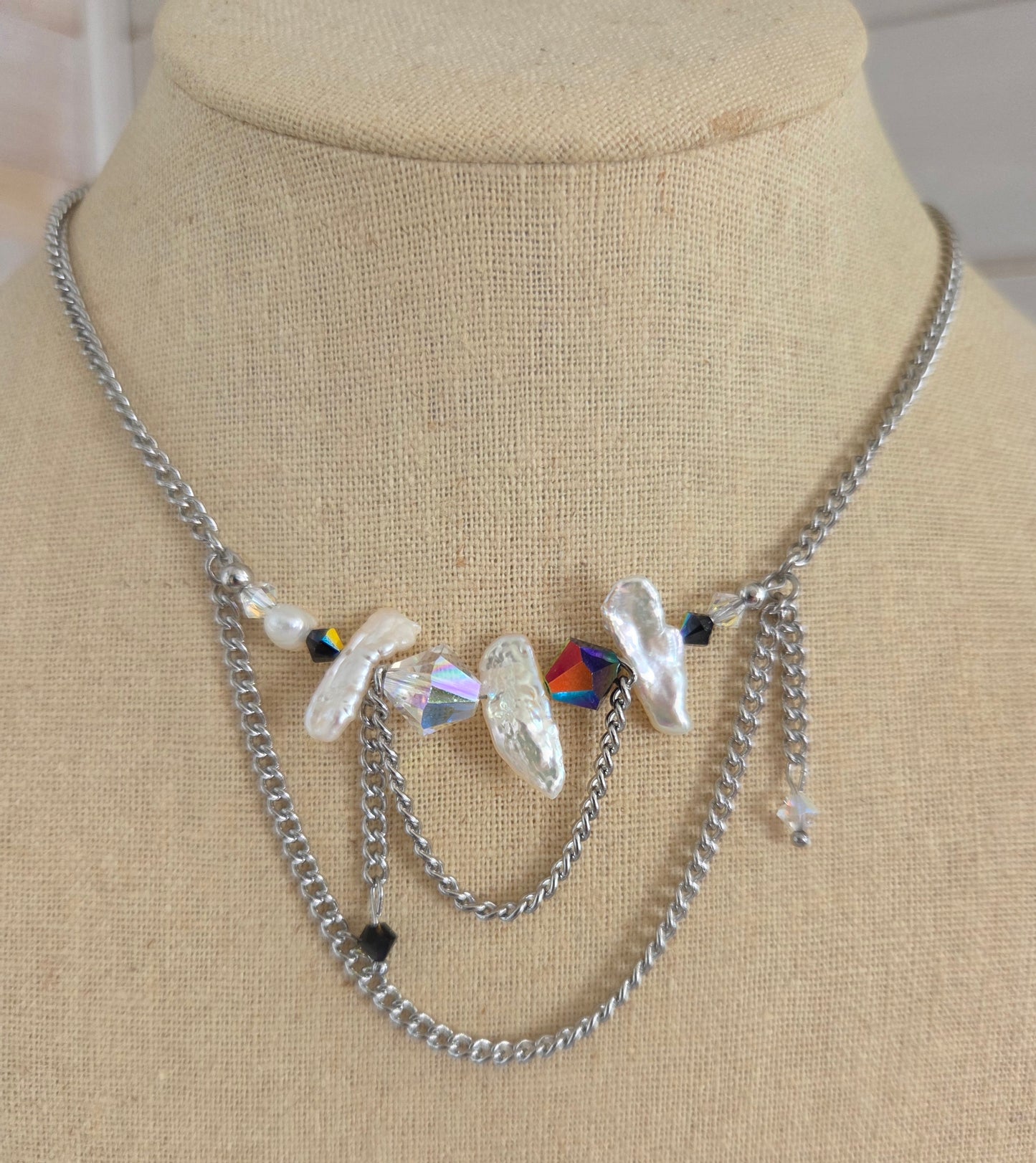 Collier Crystal d'écume avec chaîne