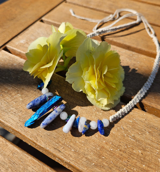 Collier Gitan bleu et blanc