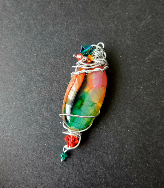 Collier Féerique vert et rouge