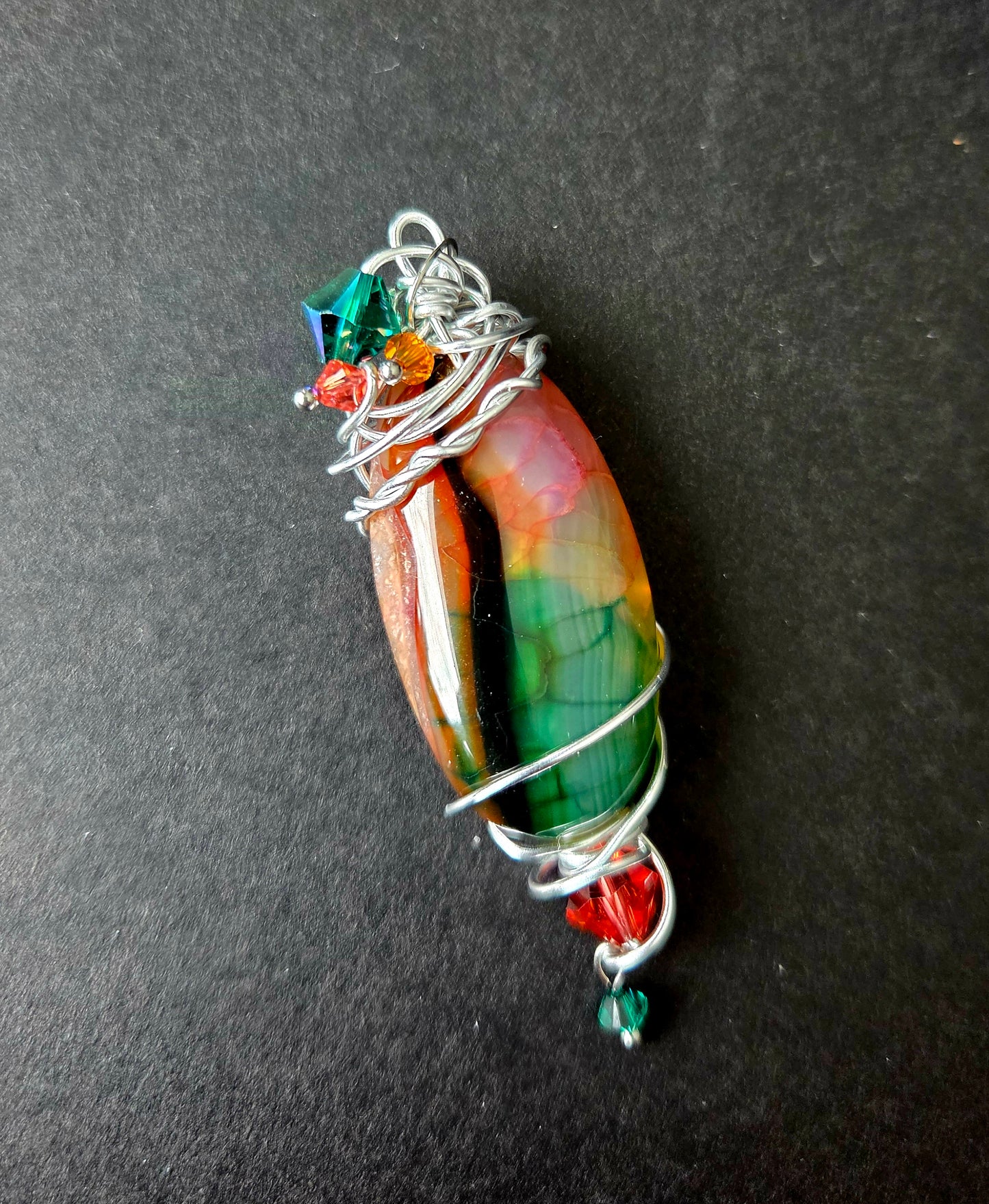 Collier Féerique vert et rouge