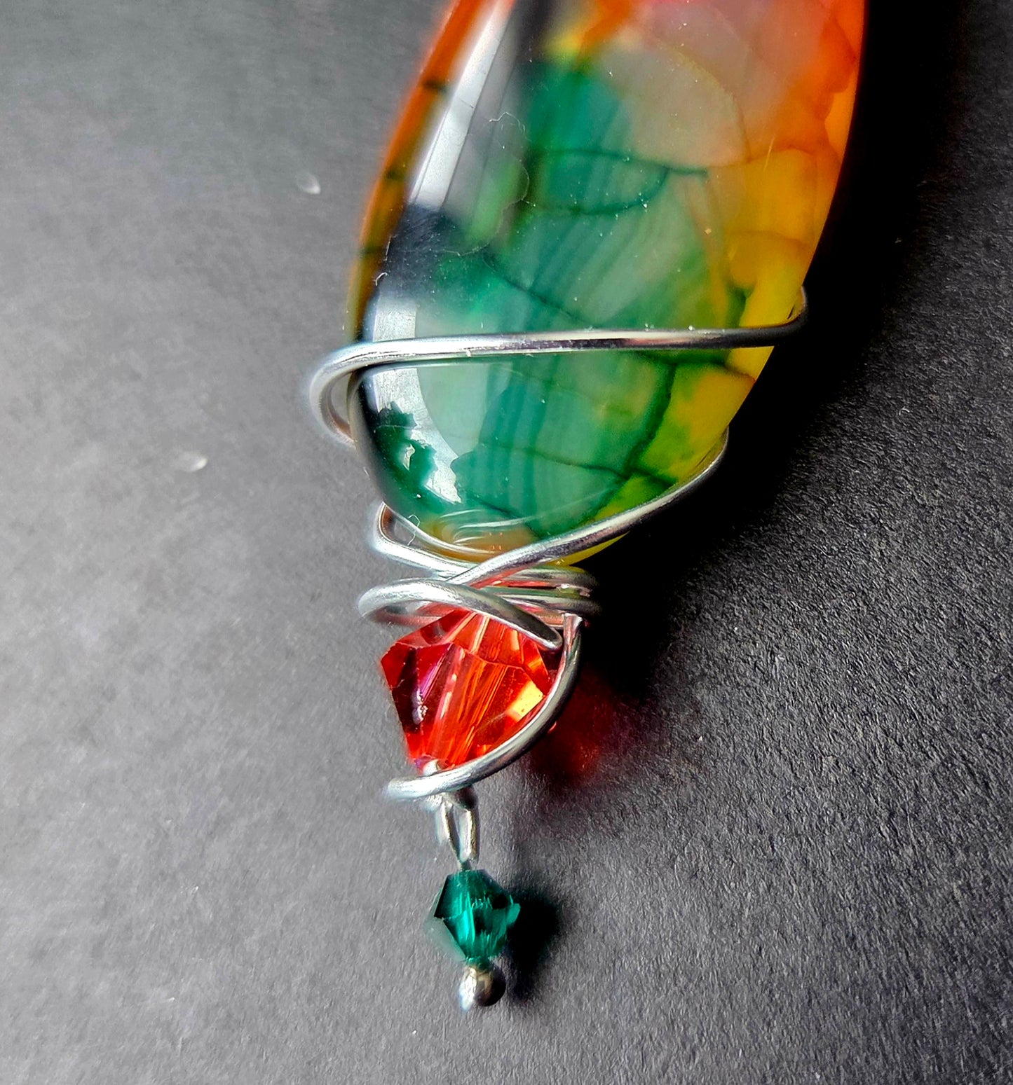 Collier Féerique vert et rouge