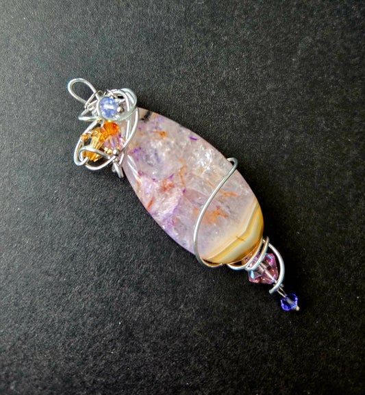 Collier Féerique beige et lilas
