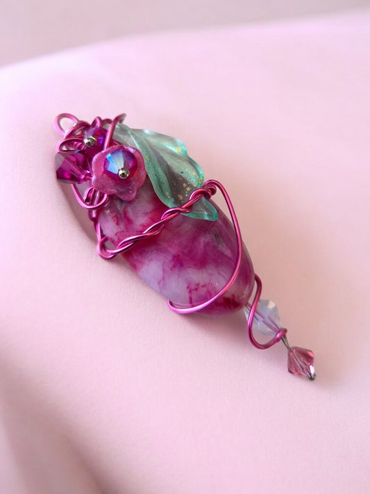 Collier Féerique fil fushia