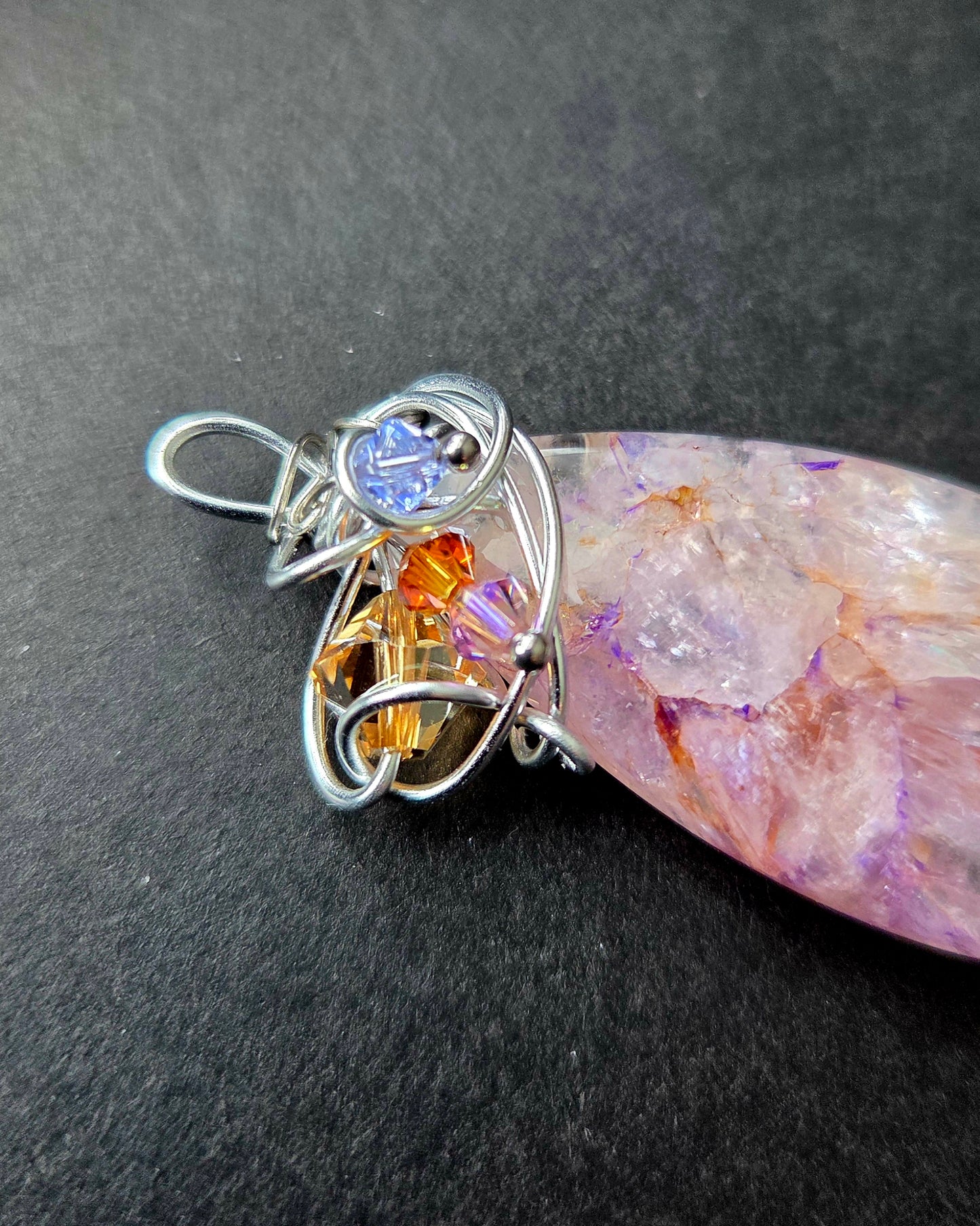 Collier Féerique beige et lilas