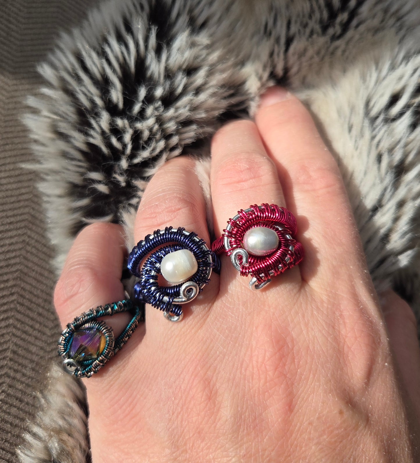 Bague Iris rose gomme balloune