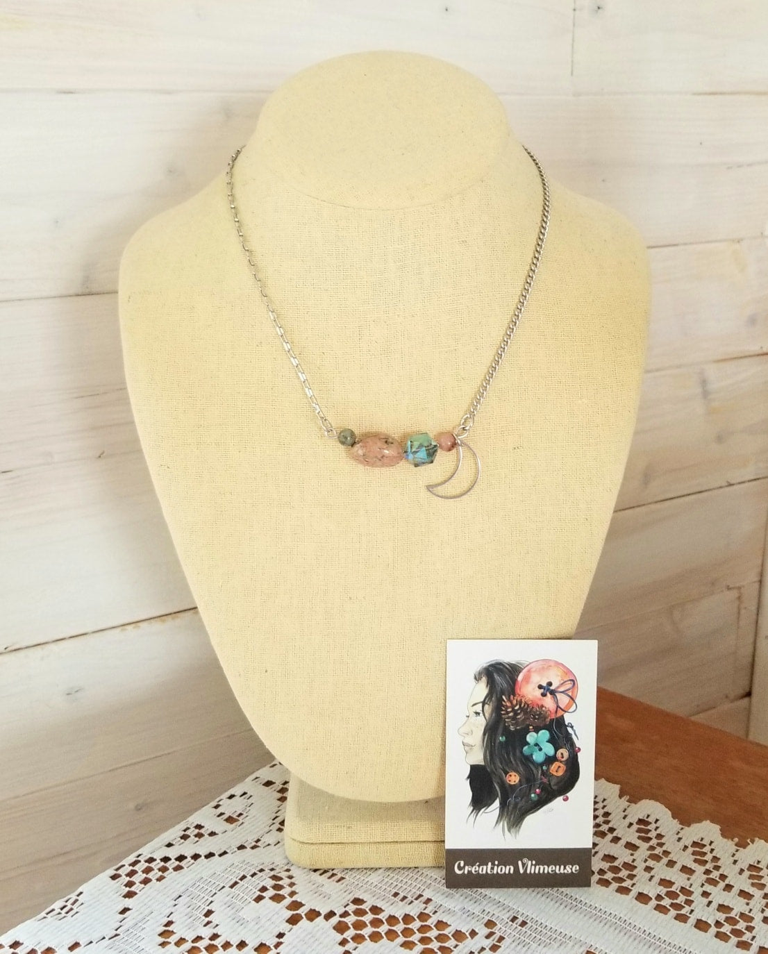 Collier Asymétrique Unakite