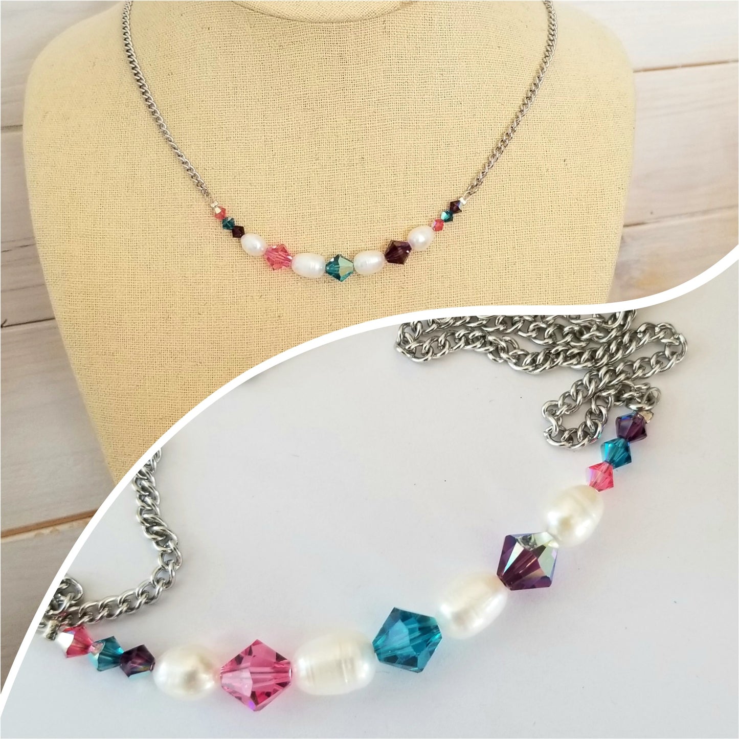 Collier Nymphe personnalisé (4 perles)
