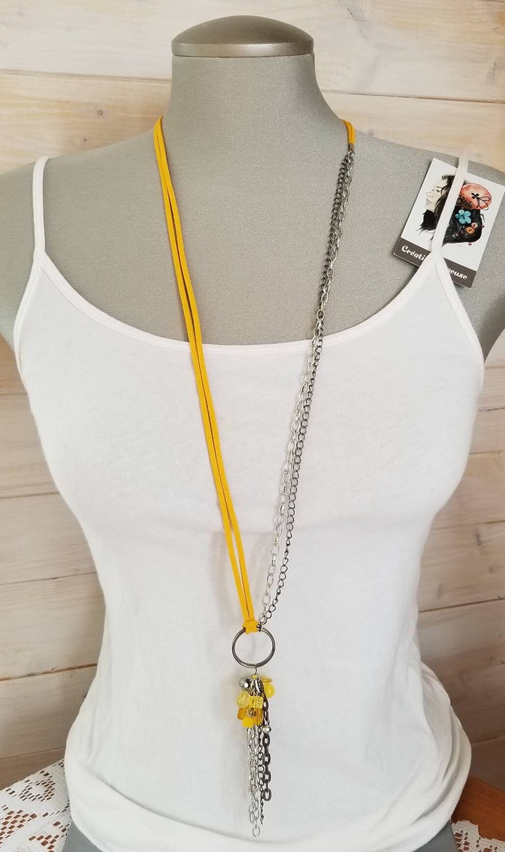 Collier Opulence 2 en 1 jaune