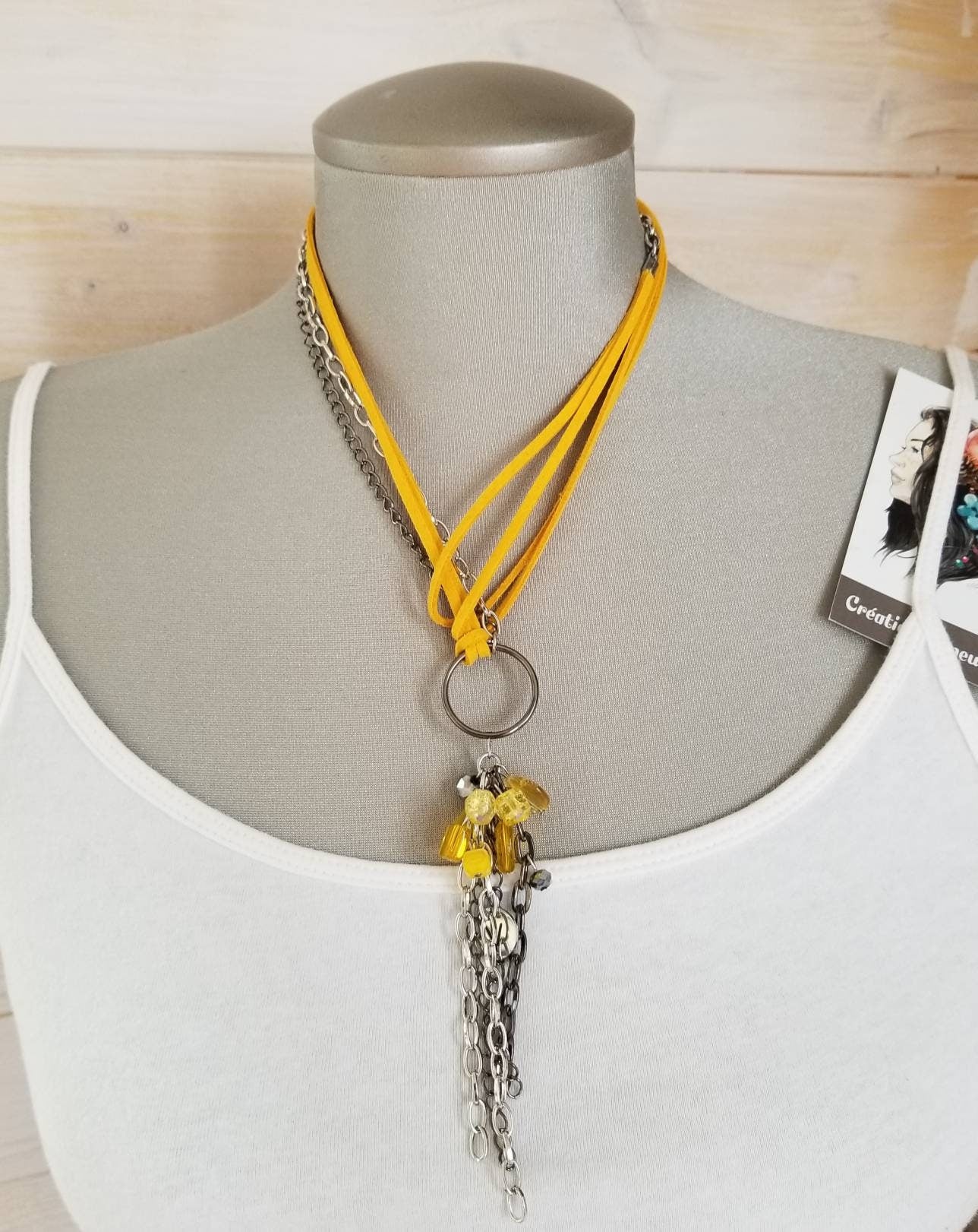 Collier Opulence 2 en 1 jaune