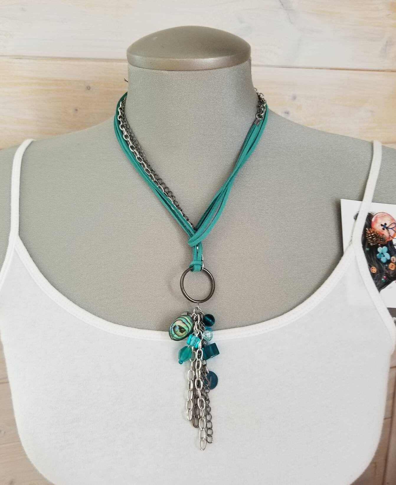 Collier Opulence 2 en 1 aqua