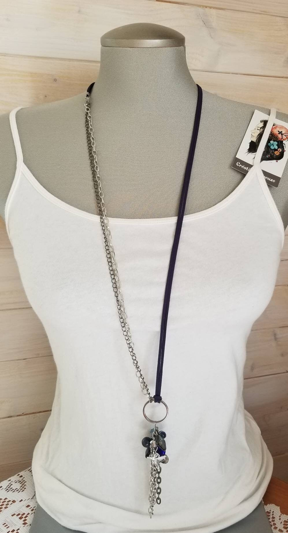 Collier Opulence 2 en 1 marine