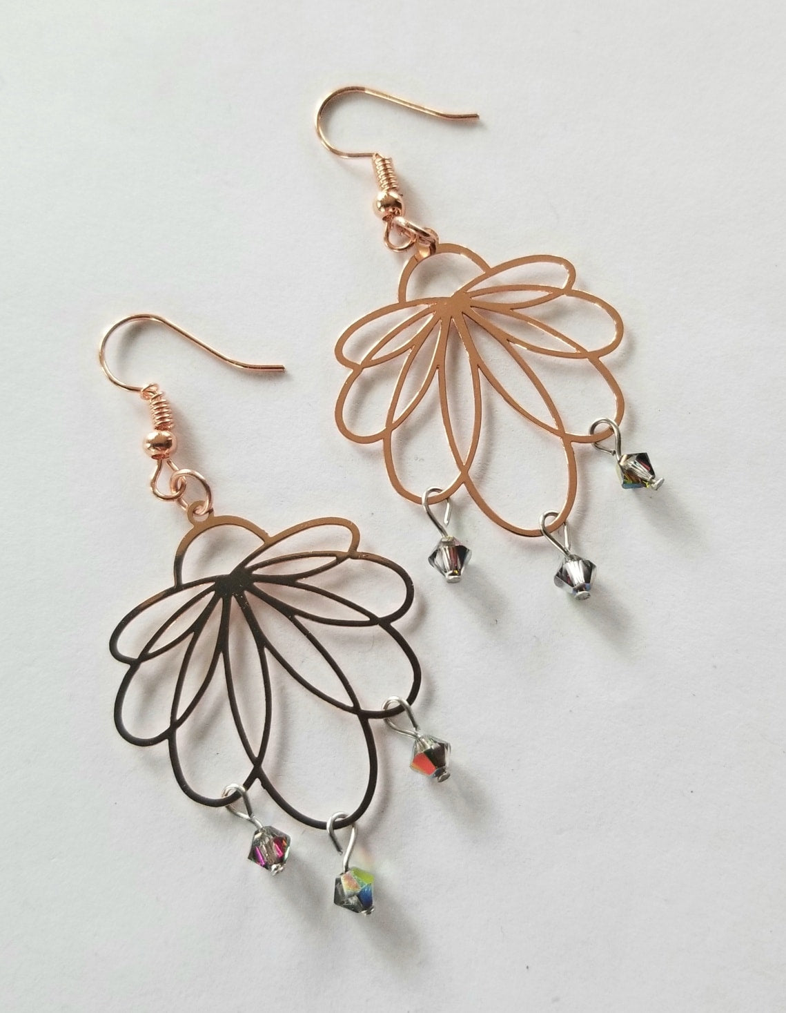 Boucles d'oreilles Pivoine rose gold